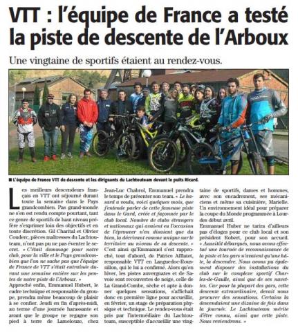 l'équipe de FRANCE sur nos terres