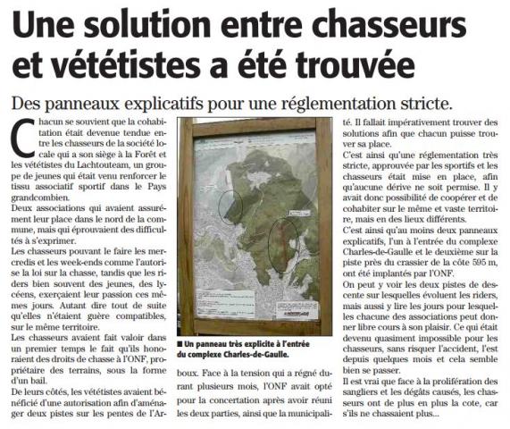 entente correcte entre les chasseurs et les riders